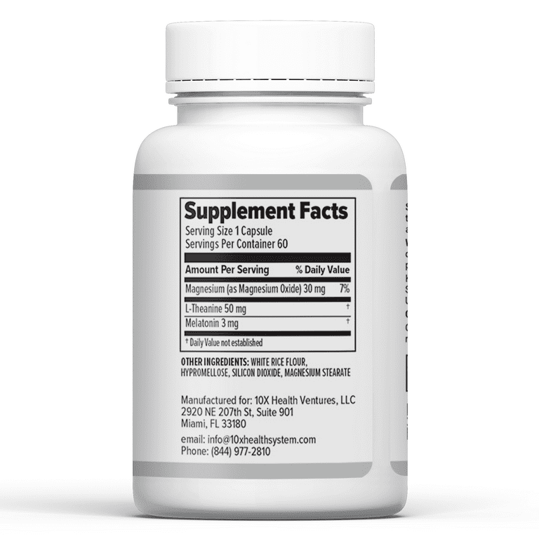 10X Health Sleep Aid with Melatonin, Magnesium, and L-Theanine for