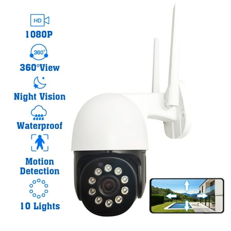 

Home Monitor Wall Mount 2MP HD Wireless WiFi for Pet Motion Tracking APP Control 2 Way Audio Night Vision Outdoor PTZ Monitor Compatible with Assistant &