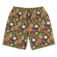 thumbnail image 3 of Uemuo Tropical Fruits Pattern Men's Swim Trunks Hawaiian Beach Bathing Suit Swimsuits Beach Quick-Dry Shorts with Pockets-Small, 3 of 9