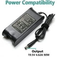 thumbnail image 3 of 90W 19.5V 4.62A AC Charger Compatible with Dell Inspiron 17R N7110 N5110 1720 1537 Latitude E6410 E4310 3450 E6510 XPS M1330 M1530,Connector Size: 7.4 X 5.0mm, 3 of 7