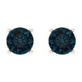 thumbnail image 3 of Clara Pucci 1.5Ct Natural London Blue Topaz Round Cut VVS1 Screw Back Stud 14k Solid hypoallergenic Gold Designer Earrings For December, 3 of 7
