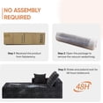 thumbnail image 2 of Flannel Fabric Chaise Lounge, No Assembly Required and Space Saving, Black, 2 of 6
