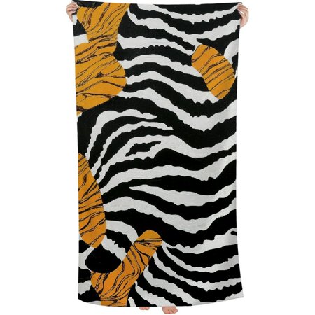 Erxjss Hand Towel Zebra Skin Print Animals Face Washcloths Fingertip Bath Towels Microfiber Quick Dry Soft Absorbent Luxury Kitchen Dish Cloth Bathroom Beach Gym Hotel Salon Spa Sport 30x60in