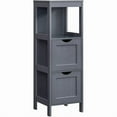 thumbnail image 3 of Bathroom Floor Cabinet, Corner Storage Unit, 2 Drawers, Multifunctional Organizer, 35 Inches Height,Grey, 3 of 6