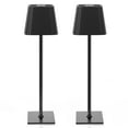 thumbnail image 1 of Mistaha Modern LED Table Lamp Set with Wireless Dimmable Touch Control, Adjustable Height, Rechargeable Battery, Metal Material - Black, 2-Pack, 1 of 6