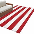 thumbnail image 2 of Rectangle Area Rug 4x6ft, Christmas Red White Striped Non-Slip Non-Shedding Floor Mat, Modern Stripes Washable Sturdy Carpet for Living Room Bedroom Home Decor, 2 of 9