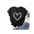 thumbnail image 2 of Summer Savings 2026! loopsun Summer Tops for Womens, Fashion Women Valentine's Day Print Short Sleeve T-shirt Novelty Graphic Tops Red XXL, 2 of 6