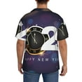 thumbnail image 3 of Kdxio Men's Hawaiian Shirt for Men Short Sleeve Shirt 2025 Happy New Year 4 Summer Casual Holiday Beach Button Down T-Shirts, 3 of 5