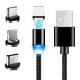 thumbnail image 1 of Amdohai 2m Magnetic Data Cable Fast Charging USB Three-in-one Multifunctional Mobile Phone Charging Cable One for Three Micro USB Type-C Magnetism Dustproof Charging Cables with LED Indicator, 1 of 7