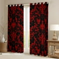 thumbnail image 2 of Manfei Red Gothic Skull Blackout Curtains Set of 2 (52x84 Each) for Boys Girls,Bohemian Damask Window Curtains,Exotic Style Curtains and Drapes,Luxury Bedroom Decor, 2 of 6