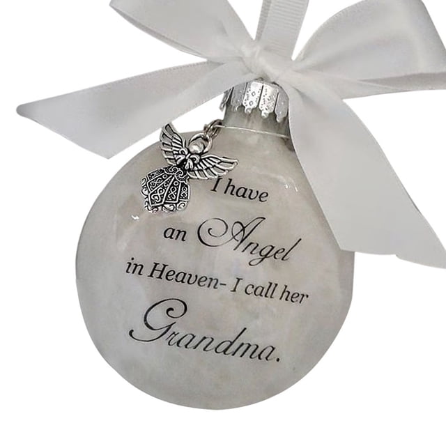 Bearachild Bola de plumas Ángel en adorno conmemorativo signo decoraciones conmemorativas para papá mamá decoración familiar bola Navidad decoración Decoración del hogar abuela Bearachild HA003103-05