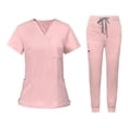 thumbnail image 3 of Conjunto de uniforme médico premium: conjunto superior e inferior para profesionales de la salud. Rosa S, 3 of 9