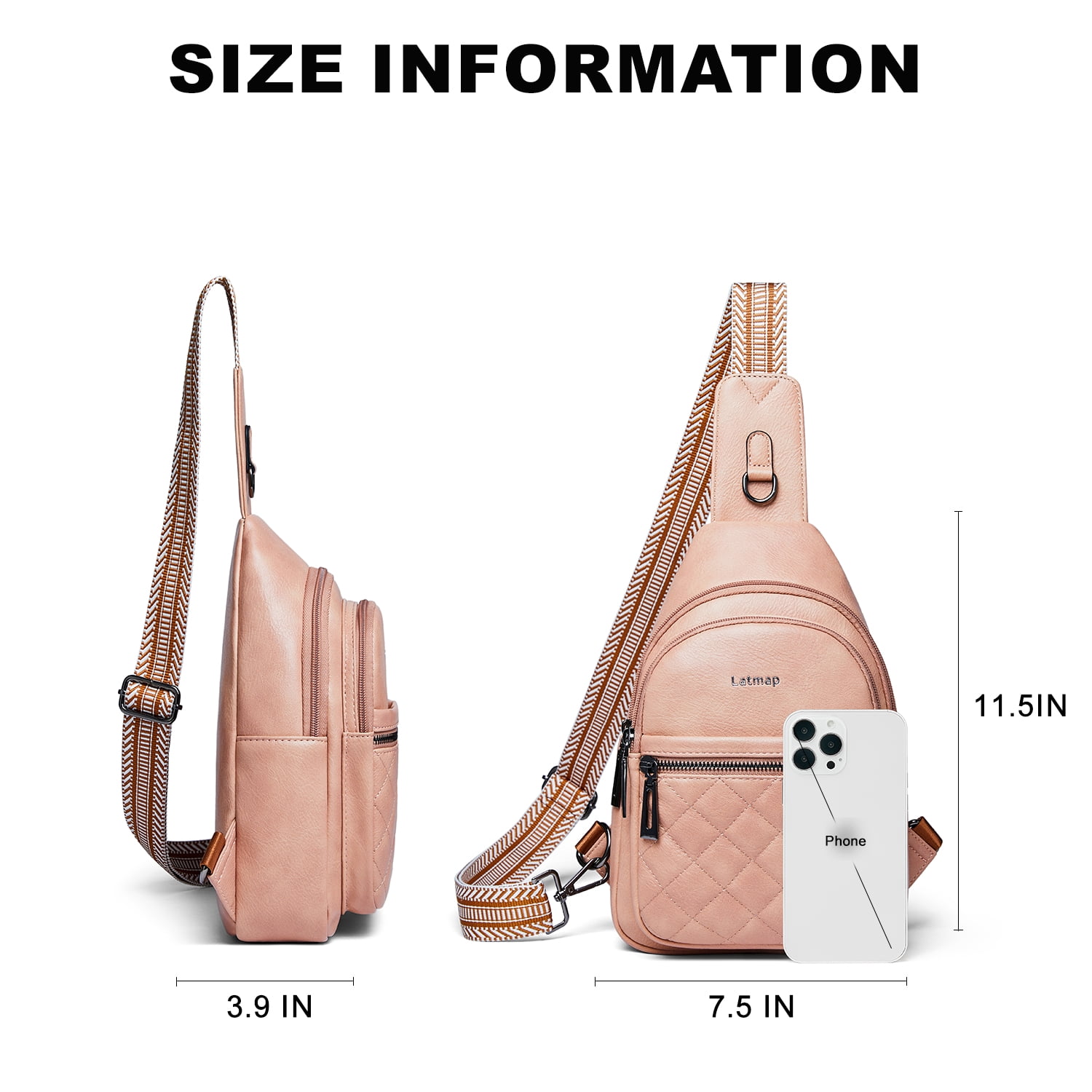 Sling Bag for Women Crossbody Fanny Pack - Lightweight Waterproof Faux Leather Purse for Travel Hiking Running Hands-Free