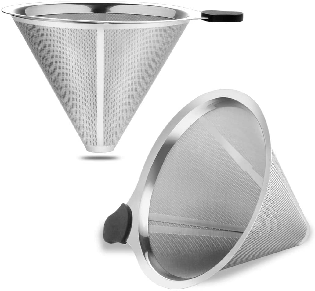 S Pour Over Coffee Filter Stainless Steel Reusable Cone Coffee Dripper 
