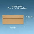 thumbnail image 2 of 100PCS Brown Envelopes - 9.5x4.125 Inch Self-Sealing Security Envelopes for Business, Mailing Letters, Checks & Invitations - Kraft Paper Correspondence Supplies, 2 of 6