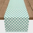 thumbnail image 3 of Creative Products Teal White Ocean Scallops 16x72 Poly Twill Table Runner, 3 of 3