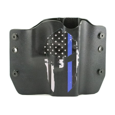 Outlaw Holsters: Spartan Blue Line OWB Kydex Gun Holster for Glock 43 w/Crimson Trace Red, Left