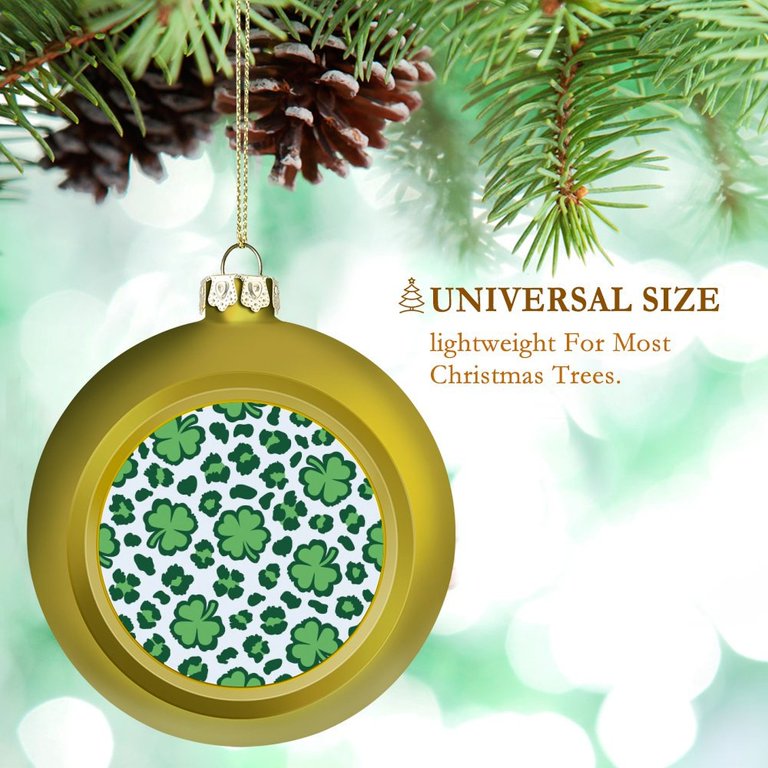 bybiment-1pcs-golden-christmas-balls-ornament-shamrock-pattern-leopard-print-mini-christmas-tree-decor-1-6-inch-hanging-xmas-baubles-vase-fillers-for-holiday-birthday-walmart-com