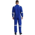 thumbnail image 2 of inhzoy Men's Long Sleeve Work Coveralls Jumpsuits Mechanic Uniform Lightweight Reflective Safety Workwear Blue L/170, 2 of 9