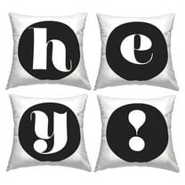 Stupell Industries Hey Initial Letters Decorative Printed Throw Pillow, 18 x 18