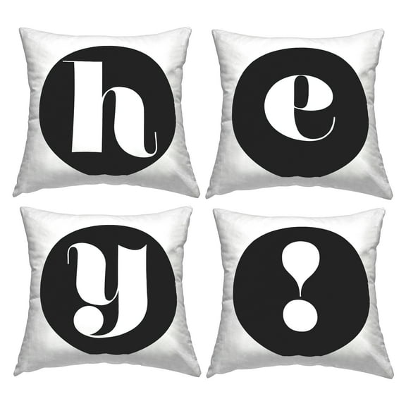 Stupell Industries Hey Initial Letters Decorative Printed Throw Pillow, 18 x 18
