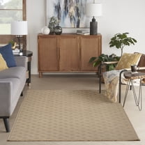 Nourison Washable Organic Geometric Natural 5'3" x 7'3" Area Rug (5x7)