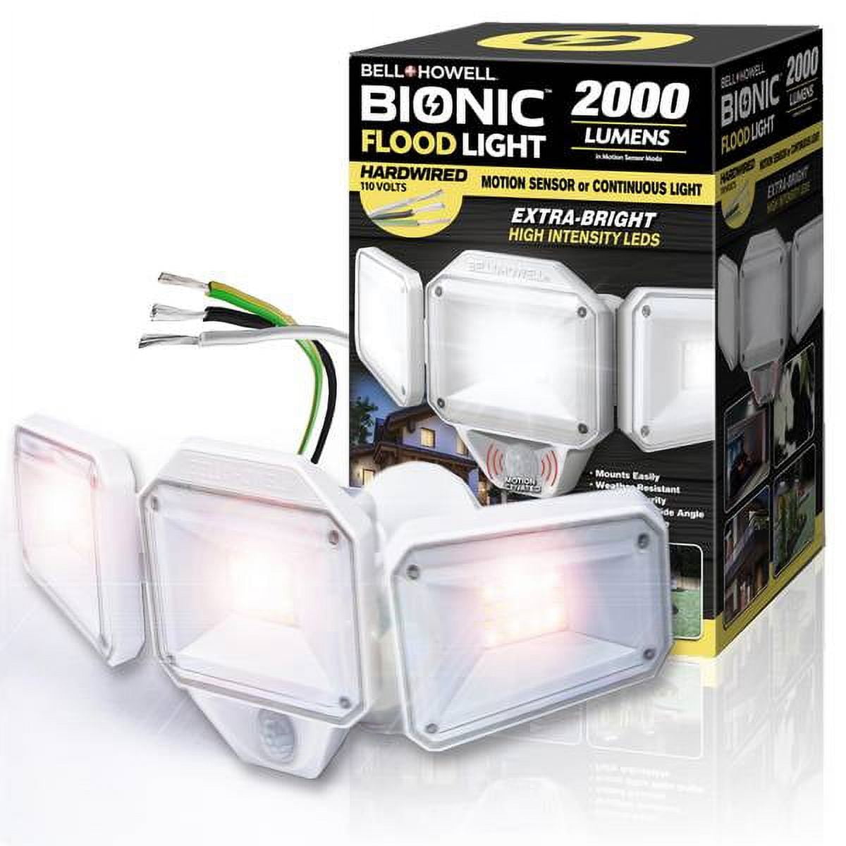 Bionic Floodlight Hardwired Motion Sensor Security Outdoor Floodlight with Time Control 2000 Lumens