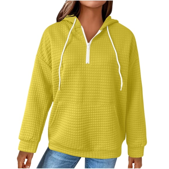 MSJUHEG Zip Up Hoodie Women Womens Hoodies Pullover Half Zip Sweatshirts Cropped Hoodies Fleece Womens Quarter Zip Up Pullover Sweaters Winter Clothes Womens Tops Dressy Casual Hoodies for Women