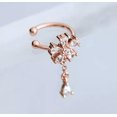 thumbnail image 7 of QQTDFG Cute Flower Ear Cuff 925 Sterling Silver CZ Dangle Drop Earrings A1866-Rose gold-A right ear - 1 single cuff, 7 of 7