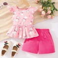thumbnail image 2 of Girls Summer Cat Outfits Toddler Baby Girl Kids Clothes Cat Shirts and Shorts 2 Piece Clothing Sets 5T (868), 2 of 3