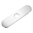 thumbnail image 1 of 10 Inch Escutcheon Hole Covers Stainless Steel Runway Shape Deck Plate, Brushed Silver, 1 of 5