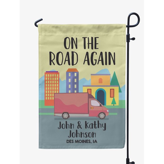 Printtoo Tan On The Road Again Caravans Personalized Camping Flags For Campers Double Sided CampsiteFlagOutdoor GardenFlags