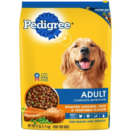 PEDIGREE Adult Complete Nutrition Roasted Chicken, Rice & Vegetable Flavor Dry Dog Food 17 Pounds