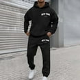 thumbnail image 2 of ibiyuan Mens Track Suit Matching Outfits Casual Hoodie Pullover Sweatshirt Tracksuit Jogger Sweatpants Sweatsuit Outfits,Black, 2 of 4