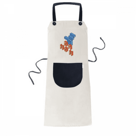 

Monday Good Day Work Art Deco Fashion Apron Adjustable Bib Cotton Linen BBQ Kitchen Pocket Pinafore