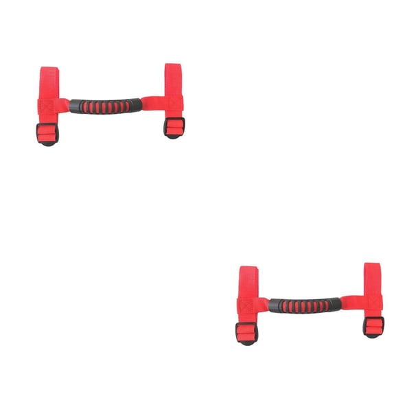 Eigraketly Asa de transporte de mano plegable antideslizante resistente al desgaste asas de agarre de alta resistencia accesorios de pasamanos Rojo 2piezas