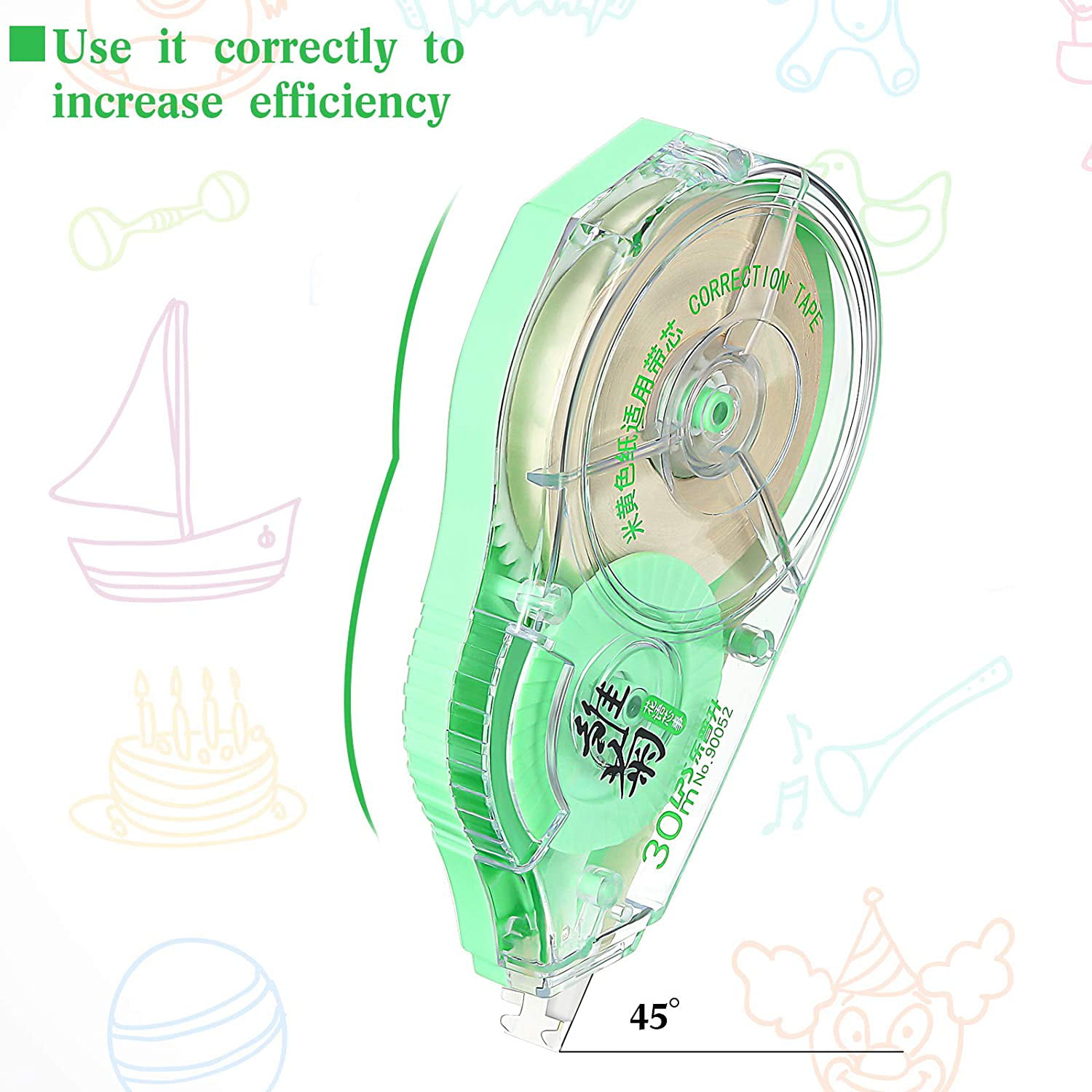Office Administration Note Taking Crafting 4 Pieces Correction Tape Cream Color Corrective Tape Correction Tape Refillable 100 Feet Long for School Bullet Journal Random Color 