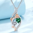 thumbnail image 3 of Taioiat Double Birthstone Necklaces for Women 18K Gold Plated Birthstone Rose Flower Jewelry Anniversary Valentines Day Mother's Day Birthday Gifts for Her Wife Girlfriend Mom, 3 of 7