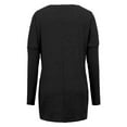 thumbnail image 4 of FASHIONWT Round Neck Long Sleeve Stitching Casual Pocket T-Shirt Top Women's Clothing, 4 of 4
