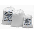 thumbnail image 2 of Darling Souvenir White Season'S Greetings Christmas Custom Party Supplies Favor Bags&nbsp;Drawstring Pouches&nbsp;15 Pieces, 2 of 5