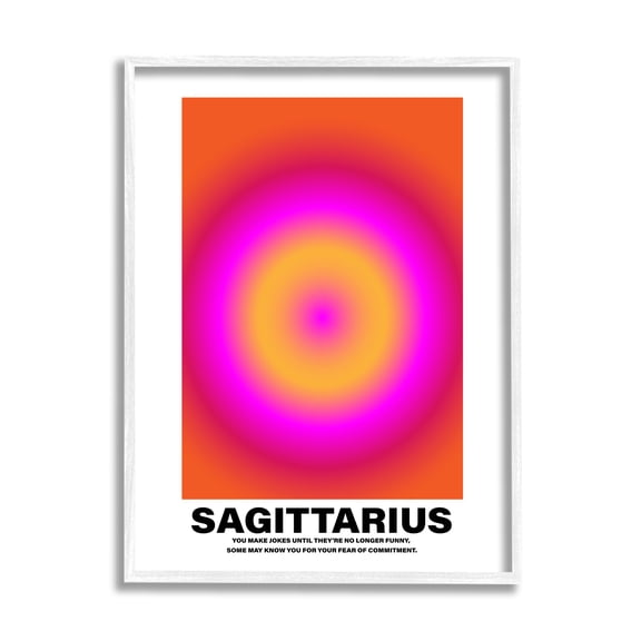 Stupell Industries Eclectic Funny Sagittarius Astrology White Framed Giclee Art, 16 x 20, by House of Lulu