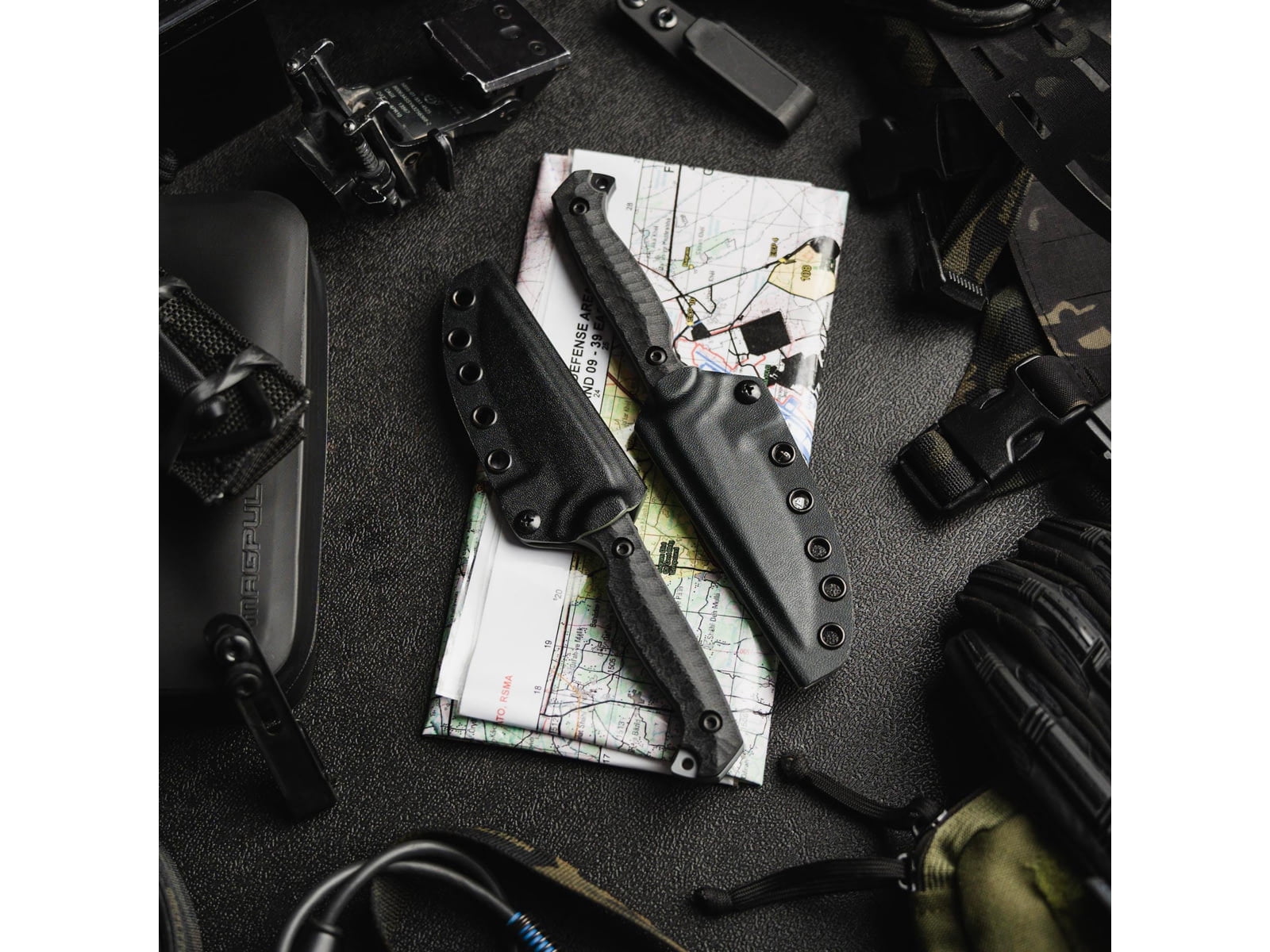 Toor Knives Krypteia S Fixed Blade Knife, 4in, CPM M4 Steel, G10 Handle, SoCom Black, Black Hydro Static