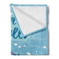 thumbnail image 2 of Unicorn Soft Flannel Fleece Throw Blanket, Youre Words with Baby Penguin Shaped Unicorn and Fish in Sea Art Image Design, Cozy Plush for Indoor and Outdoor Use, 60" x 80", Blue, by Ambesonne, 2 of 5