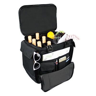 Preferred Nation 12 Bottle Wine Case Ice Chest Water Cooler with Wheels, Black
