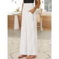 thumbnail image 3 of Womens Summer Casual Loose Wide Leg Palazzo Pants High Waist Flowy Beach Trousers Work Outfits, 3 of 8