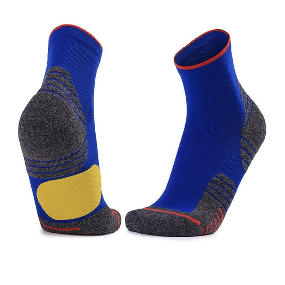 Gapacks Men's Cotton Athletic Socks - Blue, Free Size, Moisture-Wicking, Reinforced Heel & Toe, Stay-Up Fit, Comfortable for Running, Gym & Daily Wear