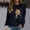 Dark Blue, variant on Women's Casual Round Neck Raglan Long Sleeved Colorful Sunflower Cat Print Pullover Sweatshirt Sweater Hooded Zippe Sweatshirt Ladies Zip up Jackets Decorative Hoodies Sweatshirt Hoodies Women Clothes