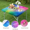 thumbnail image 4 of Rainbow Tie Dye Cloud Square Fitted Tablecloth with Elastic Edge,Square Table Cover,Washable Elastic Table Cover for Home Kitchen Party Decor 36"x36", 4 of 6