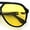 Shiny Black - Yellow, variant on Mens Classic Retro Vented Side Visor Plastic Racer Sunglasses Shiny Black - Yellow