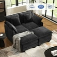 thumbnail image 5 of BedLuxury Modular Sectional Sofa, Loveseat Sofa with Movable Ottomans, Sleeper Comfy Deep Seat Cloud Couch for Living Room, Black, 5 of 8